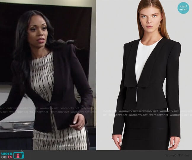 Bcbgmaxazria Penn Relaxed Blazer worn by Amanda Sinclair (Mishael Morgan) on The Young and the Restless