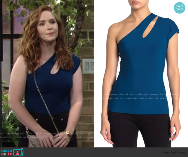 Bailey 44 Athena One Shoulder Top worn by Mariah Copeland (Camryn Grimes) on The Young and the Restless