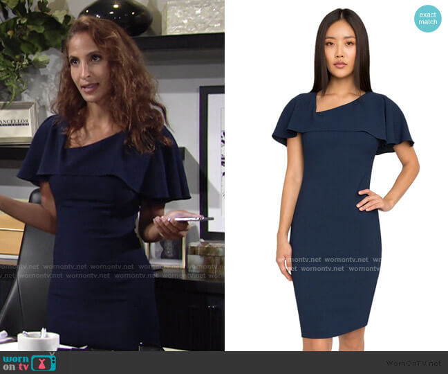 Black Halo Ollie Sheath Dress worn by Lily Winters (Christel Khalil) on The Young and the Restless