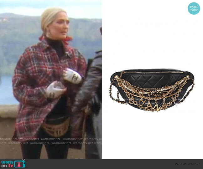 Chanel Quilted All About Chains Waist Belt Bag Black worn by Erika Jayne on The Real Housewives of Beverly Hills