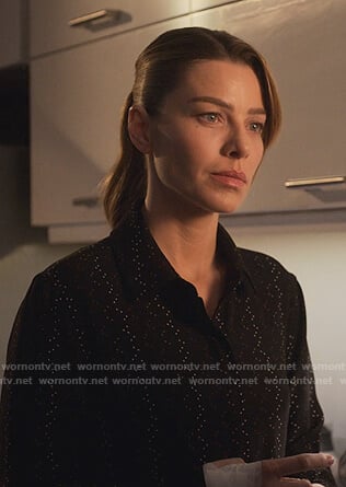 Chloe’s black dotted blouse on Lucifer