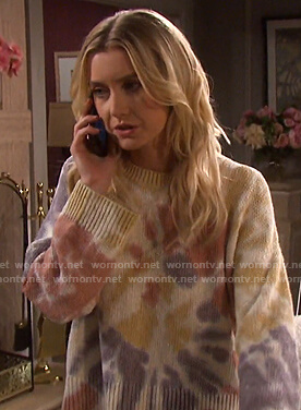 Claire’s tie dye sweater on Days of our Lives