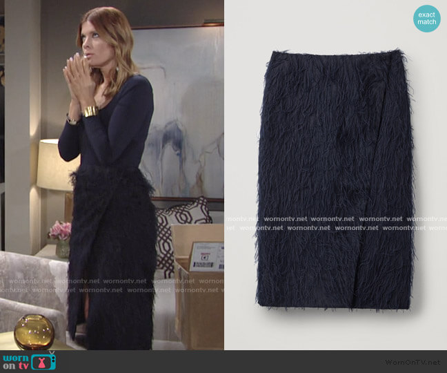 Cos Feathered Wrap Skirt worn by Phyllis Summers (Michelle Stafford) on The Young and the Restless