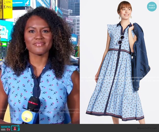 Draper James Collection Flutter Sleeve Patio Shirtdress worn by Janai Norman on Good Morning America