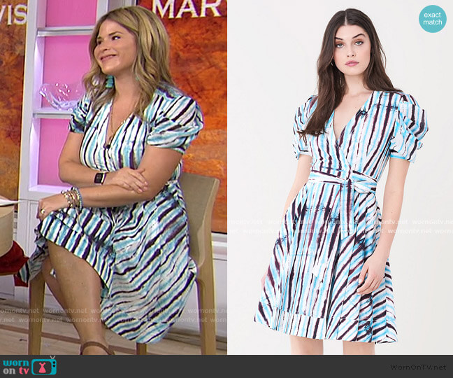 Diane von Furstenberg Indra Cotton Poplin Mini Wrap Dress worn by Jenna Bush Hager on Today