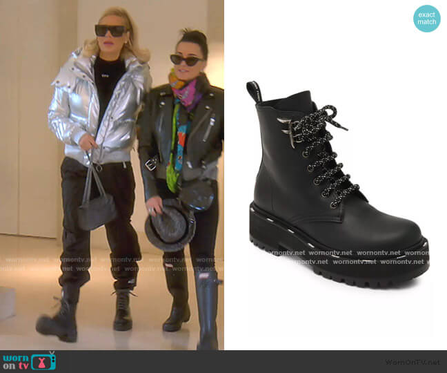 Fendi Leather Combat Boots worn by Dorit Kemsley on The Real Housewives of Beverly Hills