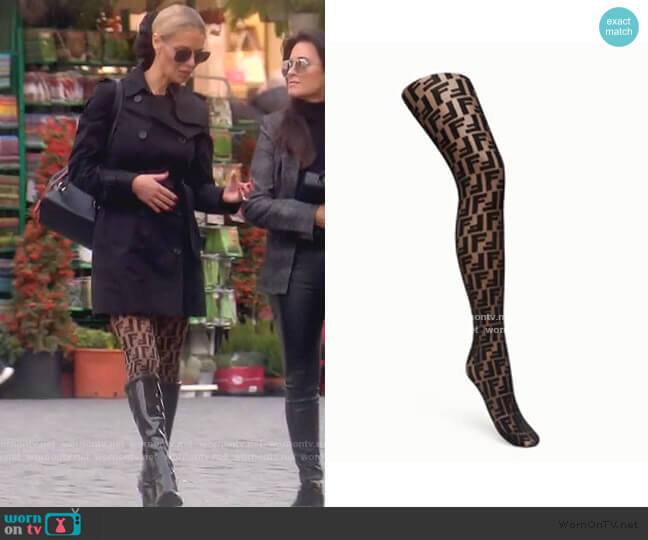 Fendi Logo Print Tights worn by Dorit Kemsley on The Real Housewives of Beverly Hills