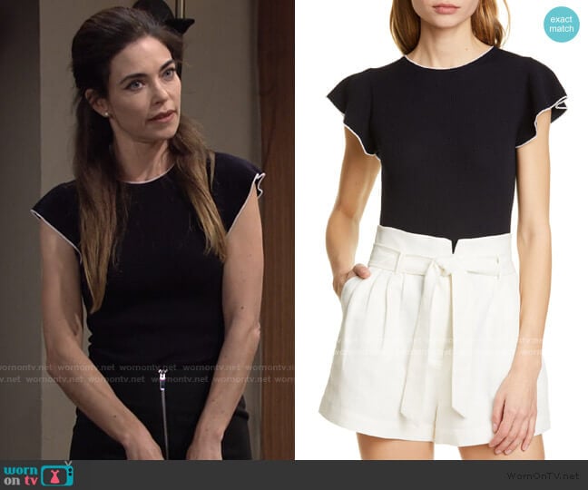 Frame True Feminine Merino Wool Sweater worn by Victoria Newman (Amelia Heinle) on The Young and the Restless