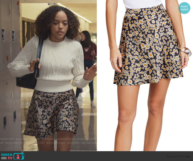 Free People Phoebe Print Miniskirt worn by Tabitha Foster (Quintessa Swindell) on Trinkets