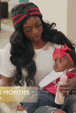 Wendy’s green stripe headband on The Real Housewives of Potomac