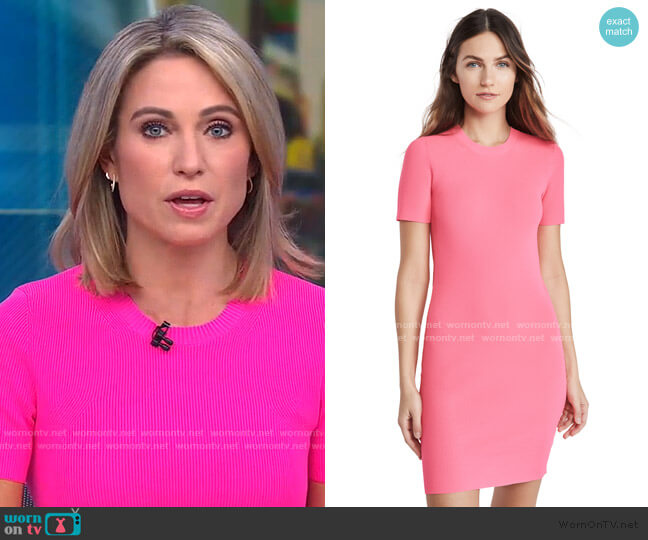 Helmut Lang Jersey Mini Dress worn by Amy Robach on Good Morning America