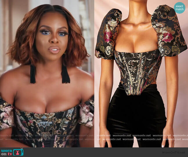 House of CB Isabella Top worn by Candiace Dillard Bassett on The Real Housewives of Potomac