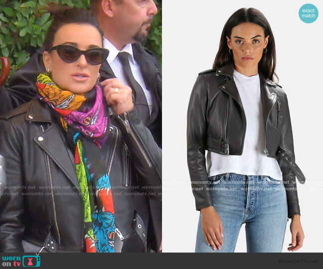 Iro Leufy Leather Jacket worn by Kyle Richards on The Real Housewives of Beverly Hills
