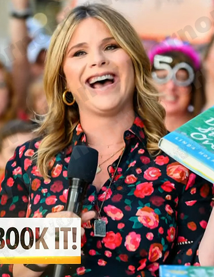 Jenna’s black floral shirtdress on Today