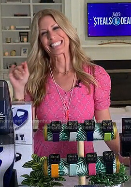 Jill’s pink printed puff sleeve dress on Today