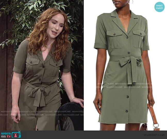 Joie Jadallah Belted Utility Shirtdress worn by Mariah Copeland (Camryn Grimes) on The Young and the Restless
