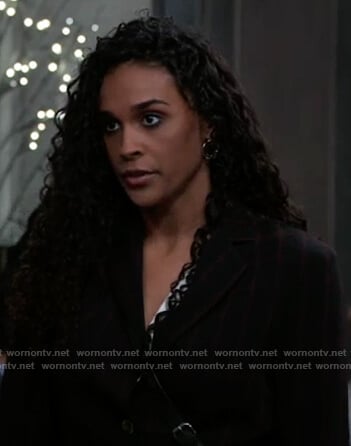 Jordan’s black belted blazer on General Hospital