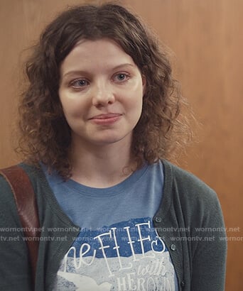 Jillian’s blue She Flies graphic tee on Trinkets