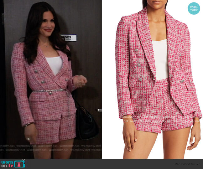 L'Agence Kenzie Tweed Blazer worn by Brook Lynn Quartermaine (Briana Lane) on General Hospital