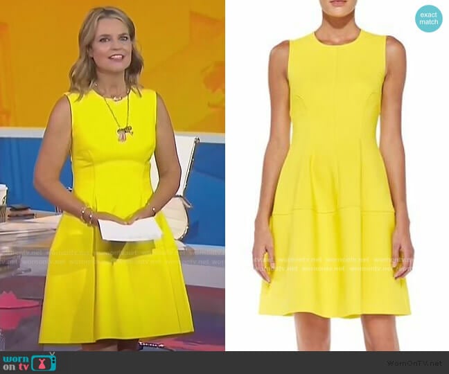 Lela Rose Sleeveless Seamed A-Line Dress worn by Savannah Guthrie on Today