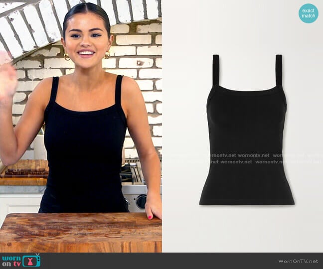 Leset Rio stretch-jersey tank worn by Selena Gomez on Selena + Chef