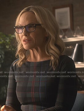 Linda’s plaid peplum dress on Lucifer
