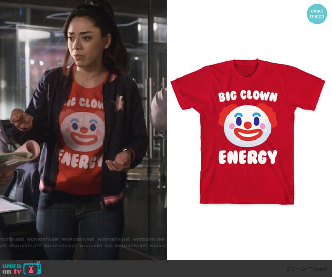 Look Human Big Clown Energy Tee worn by Ella Lopez (Aimee Garcia) on Lucifer