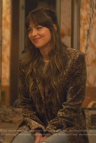 Maggie’s leopard coat on The High Note