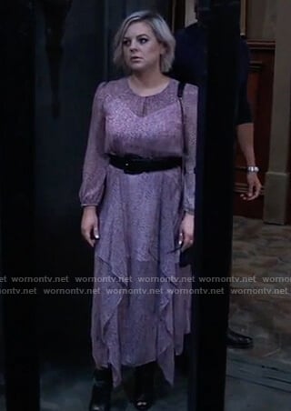 Maxie pink leopard ruffle dress on General Hospital