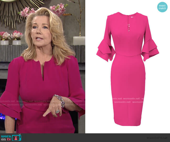 by Mellaris Susan Dress Pink Crepe worn by Nikki Reed Newman (Melody Thomas-Scott) on The Young and the Restless