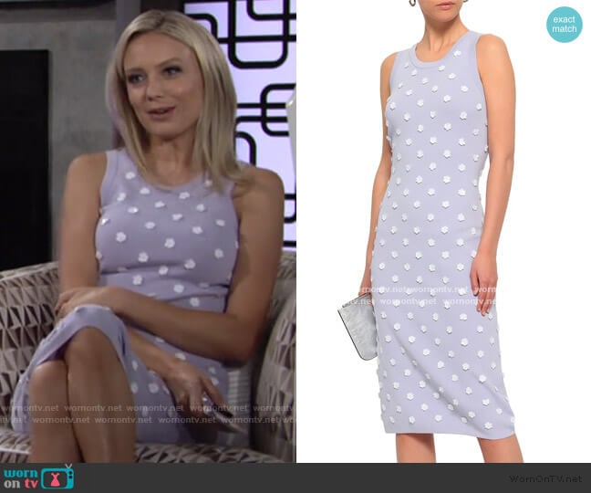MICHAEL Michael Kors Floral-Appliqued Stretch-Knit Dress worn by Abby Newman (Melissa Ordway) on The Young and the Restless