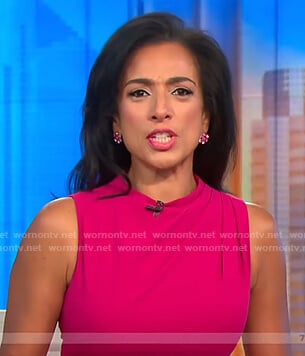 Michelle’s pink sleeveless sheath dress on CBS Mornings