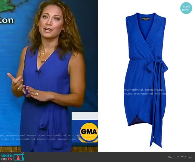 New York & Company Sleeveless Wrap Dress - Gabrielle Union Collection worn by Ginger Zee on Good Morning America