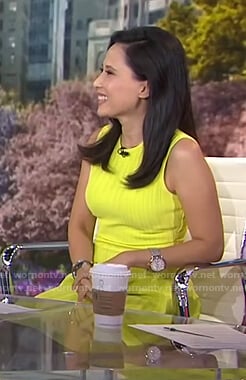 Vicky Nguyen’s yellow sleeveless ribbed dress on Today