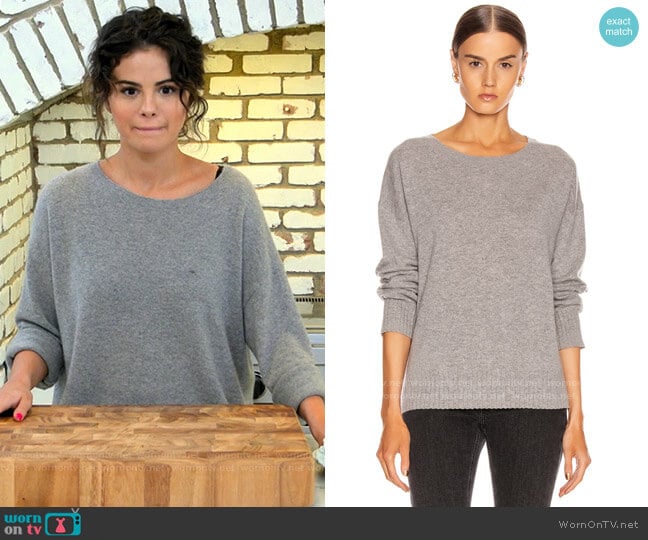 Nili Lotan Boyfriend Cashmere Sweater worn by Selena Gomez on Selena + Chef