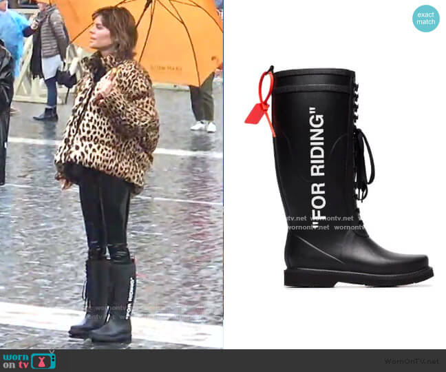 Off-White For Riding Wellington Boots worn by Lisa Rinna on The Real Housewives of Beverly Hills