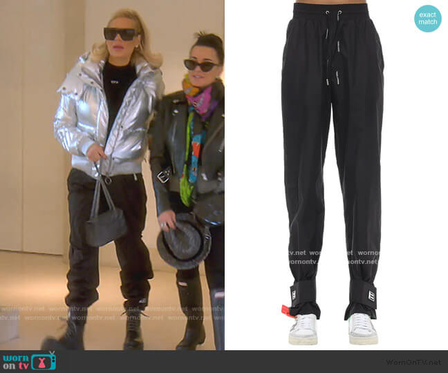 Off-White Nylon Track Pants worn by Dorit Kemsley on The Real Housewives of Beverly Hills