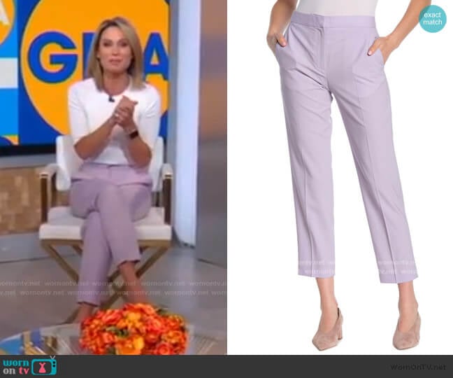 Rag & Bone Poppy Straight-Leg Trousers worn by Amy Robach on Good Morning America