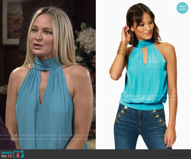 Ramy Brook Victoria Top worn by Sharon Newman (Sharon Case) on The Young and the Restless