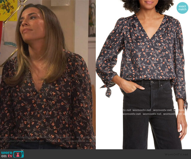 Rebecca Taylor Lia Floral Silk Blend Top worn by Jo (Christina Vidal Mitchell) on United We Fall