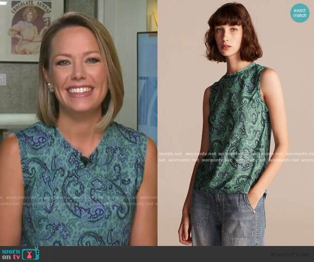 Rebecca Taylor Tailored Margaux Paisley Sleeveless Top worn by Dylan Dreyer on Today