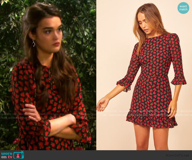 Reformation Doutzen Minidress worn by Paige Larson (True O'Brien) on Days of our Lives