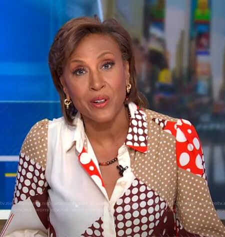 Robin’s polka dot blouse on Good Morning America