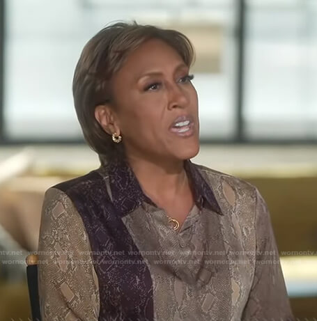 Robin’s snake print blouse on Good Morning America