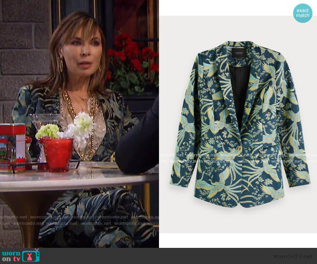 Scotch & Soda Jacquard Blazer worn by Kate Roberts (Lauren Koslow) on Days of our Lives