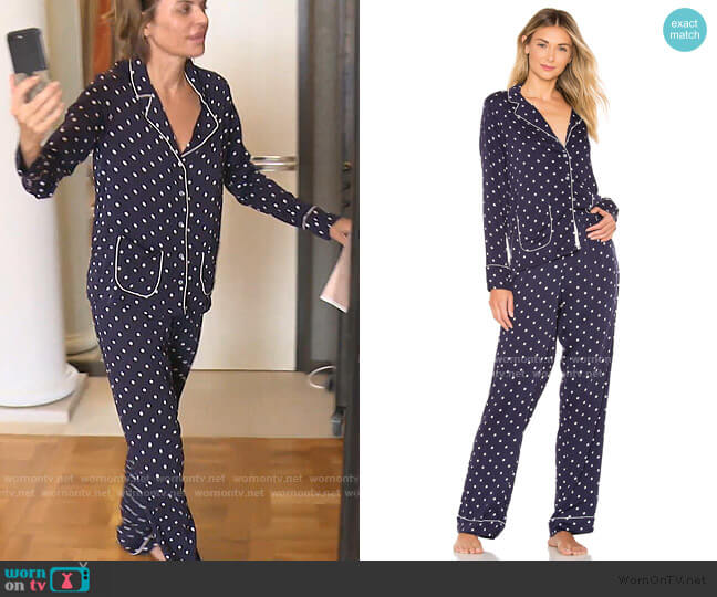 Splendid Notch Collar PJ Set worn by Lisa Rinna on The Real Housewives of Beverly Hills