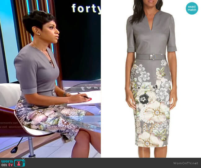 Ted Baker Wendala Gem Gardens Dress worn by Jericka Duncan on CBS Mornings