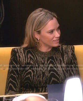 Teddi’s metallic print knit dress on The Real Housewives of Beverly Hills