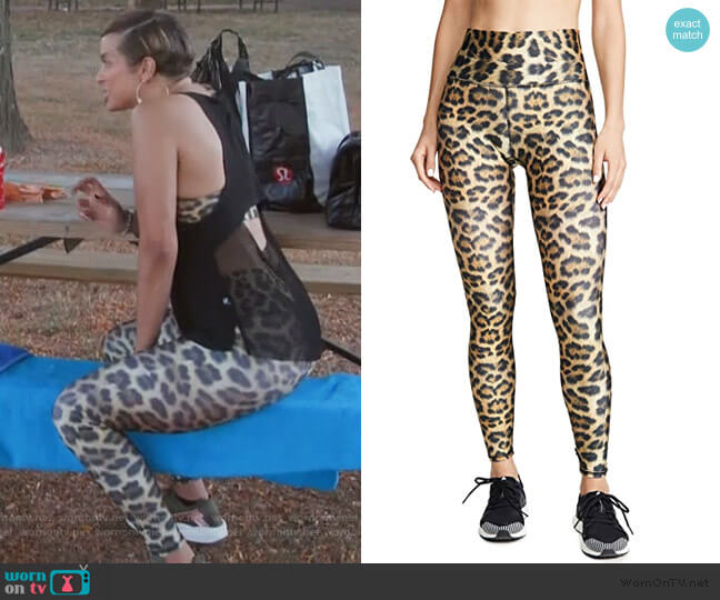 Terez High Rise Leggings in Leopard Goals worn by Robyn Dixon on The Real Housewives of Potomac