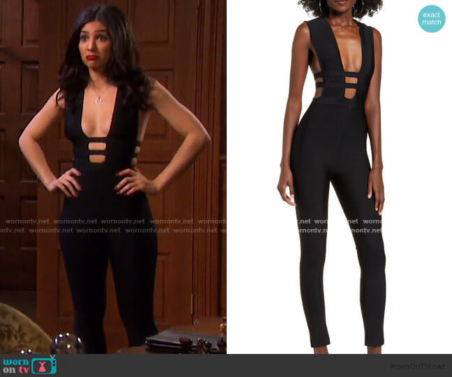 Tiger Mist Marilyn Cutout Jumpsuit worn by Gabi Hernandez (Camila Banus) on Days of our Lives